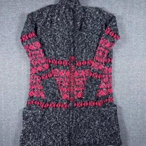 Express Long Line Cardigan Sweater Black And Pink Size Women’s Size XS Cotton